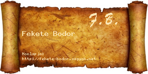 Fekete Bodor névjegykártya